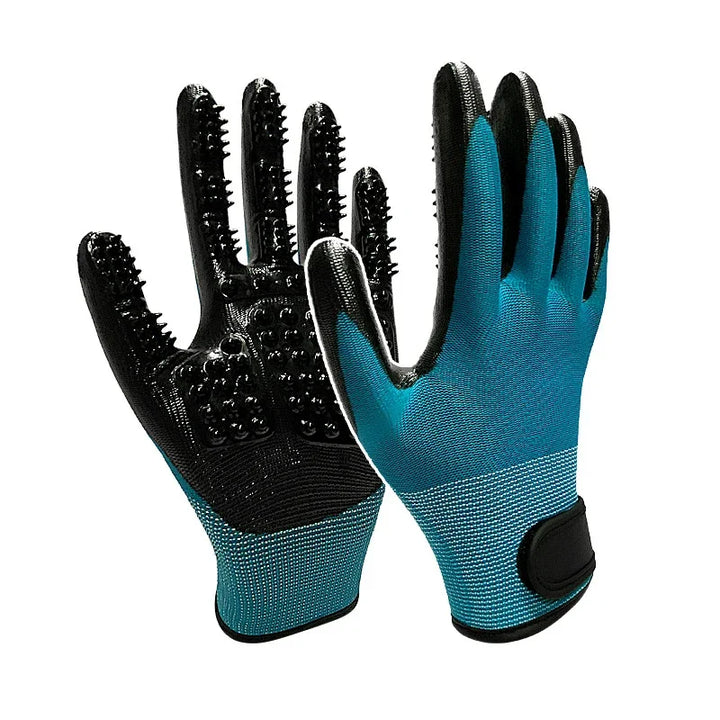 A pair of grooming gloves – massage brush