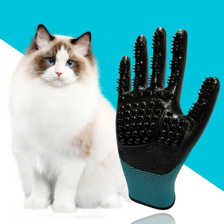 A pair of grooming gloves – massage brush