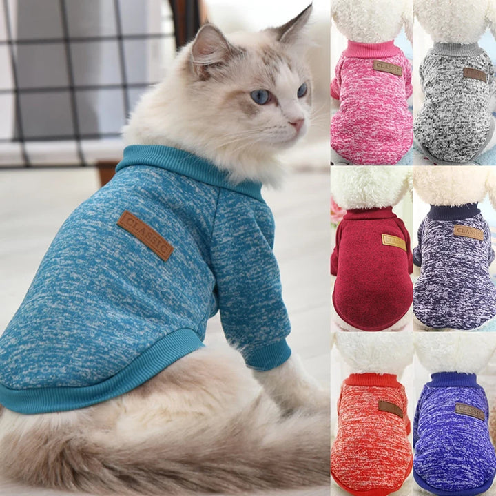 Cat Clothes For Medium Small Dogs Puppy Soft Sweater Autumn Winter Warm Clothing Pet Coat Sweatshirt XS-2XL