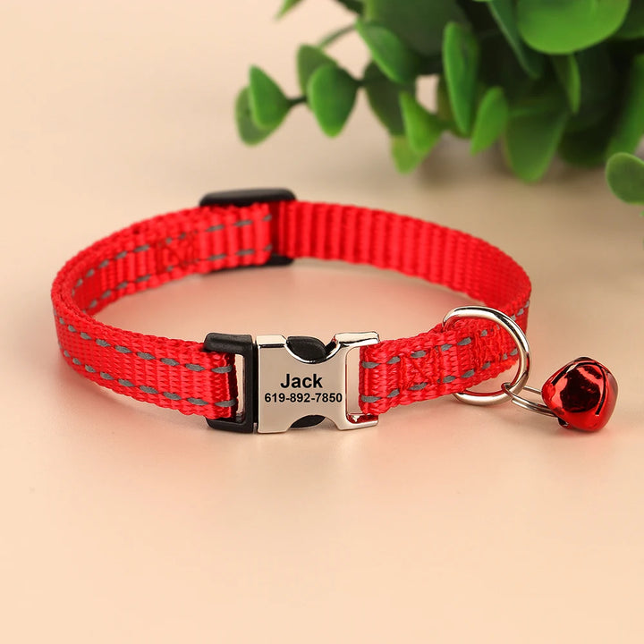 Personalized cat collar for puppies, adjustable