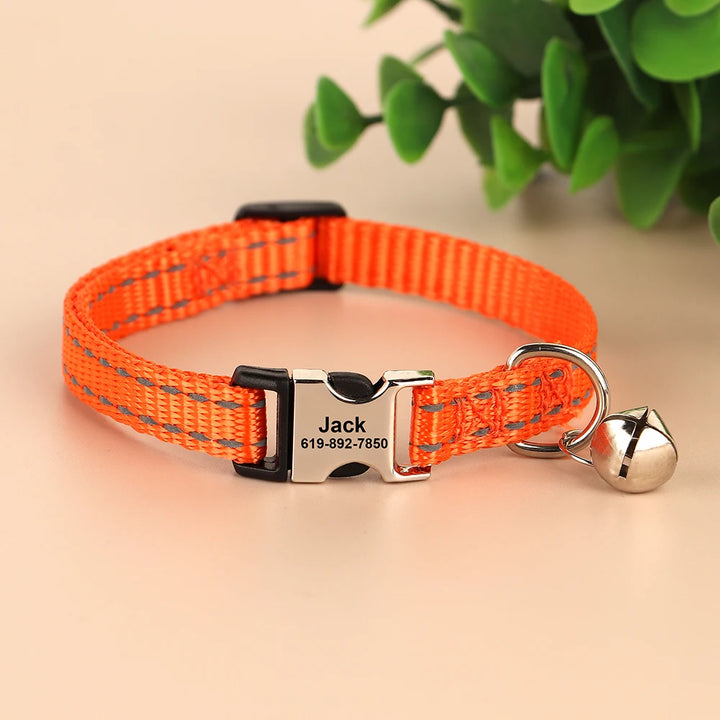 Personalized cat collar for puppies, adjustable