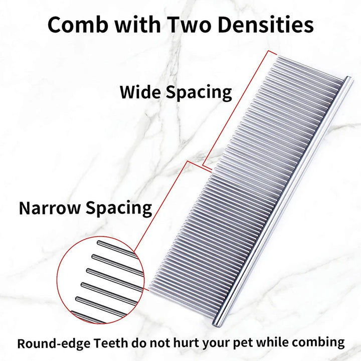 Pet Detangling Comb - Stainless Steel Grooming Tool