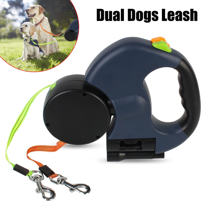 Double Dog Leash Roulette Self-retracting 3m