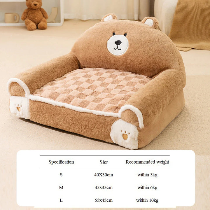 Winter Warm Cat Bed, Soft Plush Pet Sofa for Small Dogs