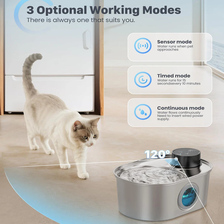 Wireless Stainless Steel Pet Water Fountain Automatic