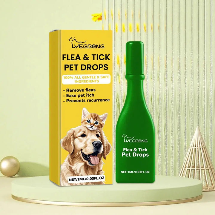 Anti-flea and tick treatment drops for dogs and cats