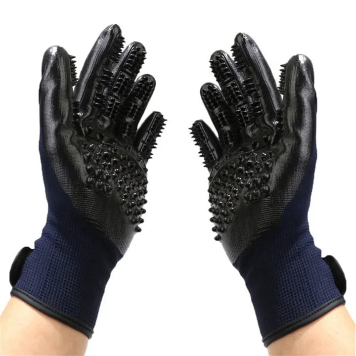 A pair of grooming gloves – massage brush