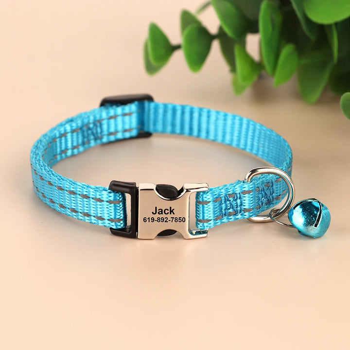 Personalized cat collar for puppies, adjustable