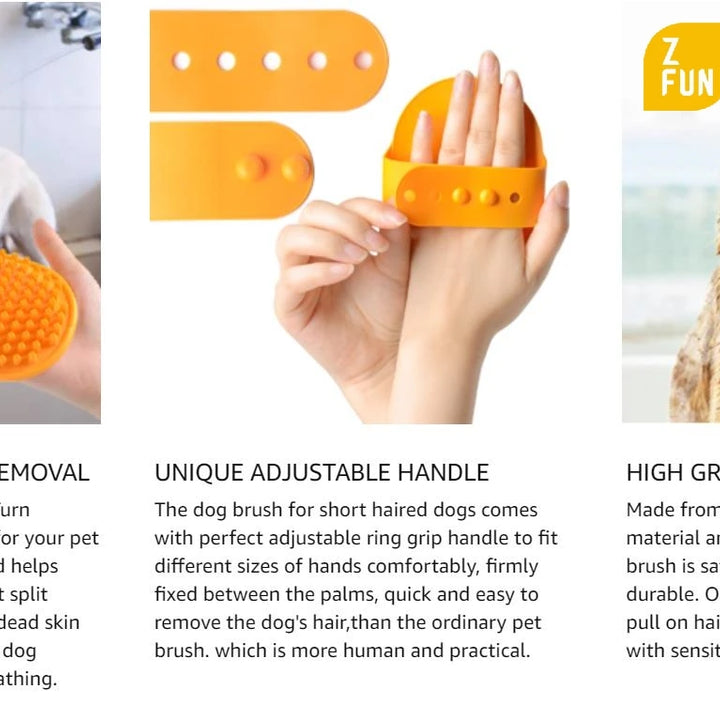 Dog Bath Brush – Curry Rubber Comb for Grooming