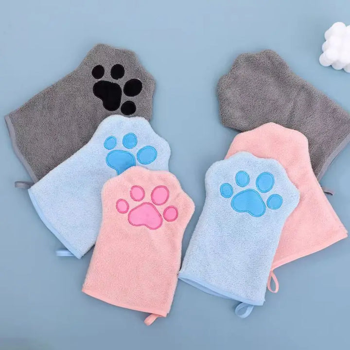 Pet Grooming Glove & Quick Dry Towel – Microfiber Glove