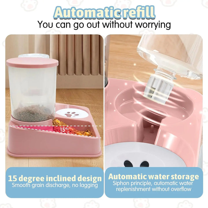 2 in 1 Automatic Feeder – Food and Water!