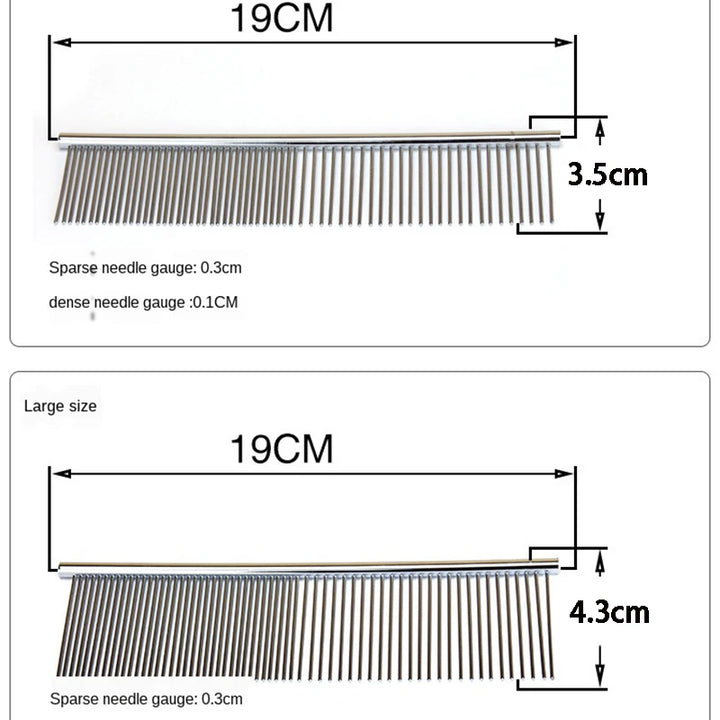 Pet Detangling Comb - Stainless Steel Grooming Tool