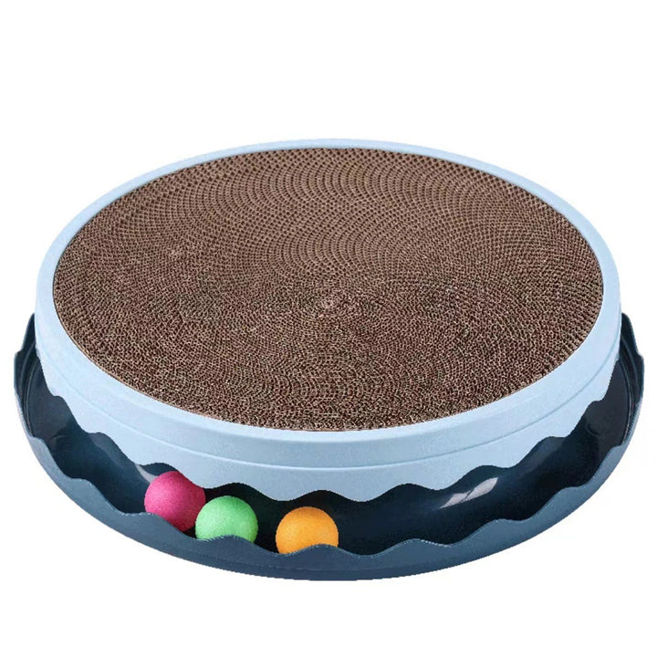 1Pc Rotatable Cat Scratching Board With Toy Ball Replaceable Corrugated Paper Plastic Indoor Kitten Puppy Durable Scratcher Toy