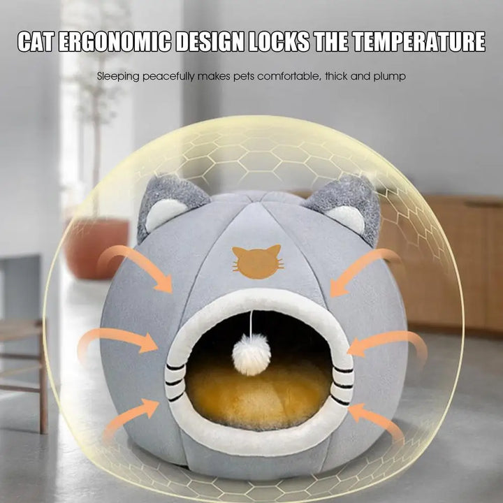 Deep Sleep Cat Bed Cats Cave Hut Soft Calming Pet Sofa Warm Dogs Basket Indoor Cozy Cat House Kitten Nest Cave Pet Accessories