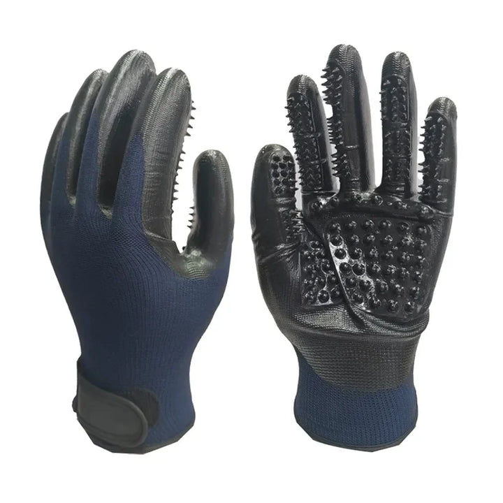 A pair of grooming gloves – massage brush