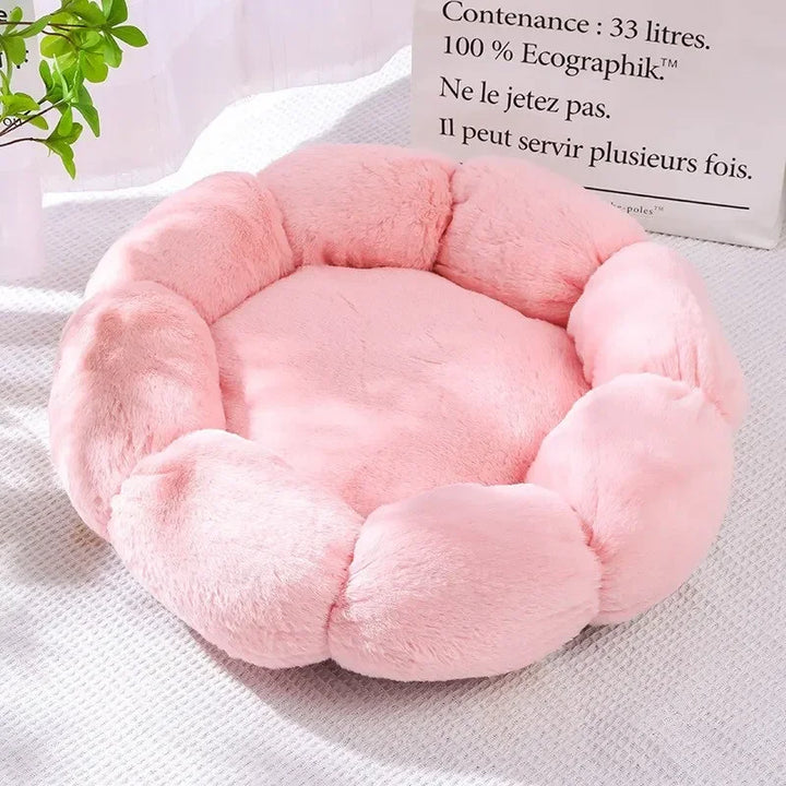 Plush Pet Bed – Winter Warm Calming Round Cat & Dog Bed