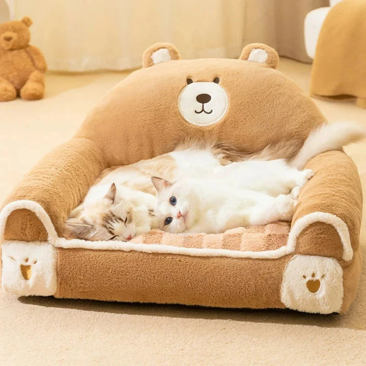 Winter Warm Cat Bed, Soft Plush Pet Sofa for Small Dogs