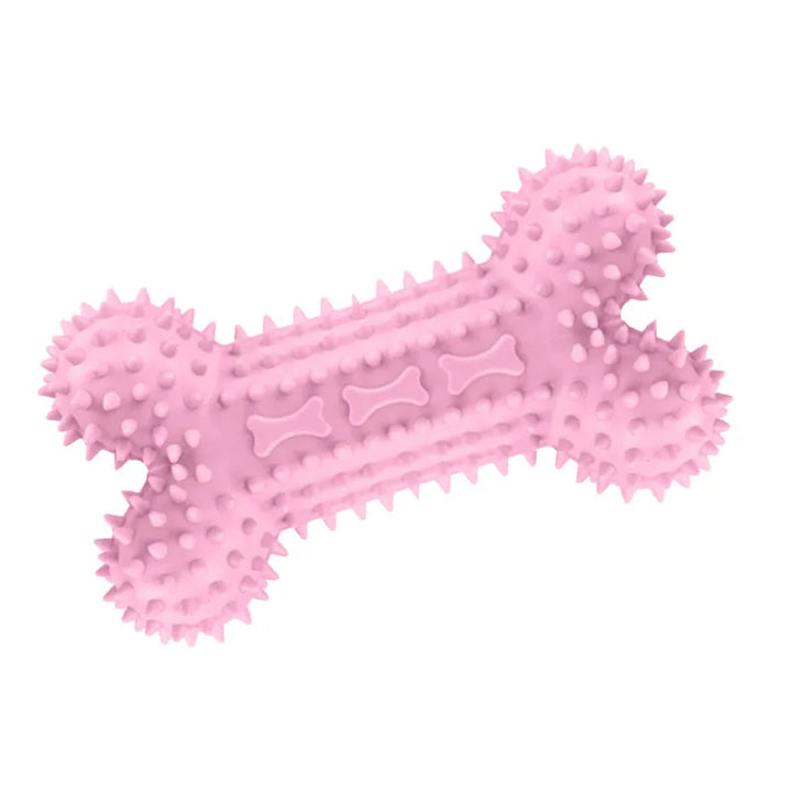 Pink Rubber Bone - Durable and Fun Chew Toy