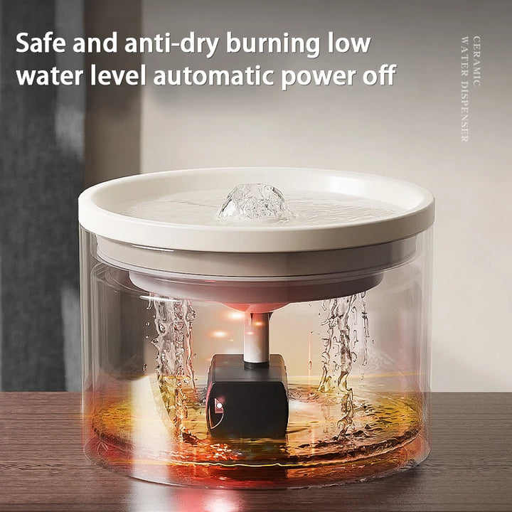 Ultra-quiet automatic water dispenser for pet cats