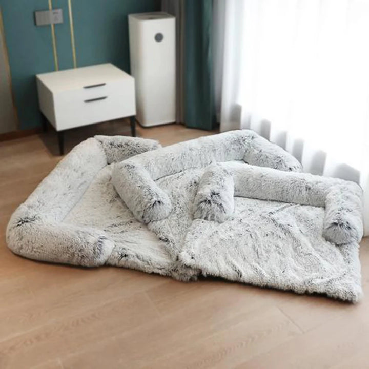 Removable Plush Pet Large Dog Bed Sofa House Mat Kennel Winter Warm Cat Pad Washable Calming Cushion Blanket Cover Nest Car New