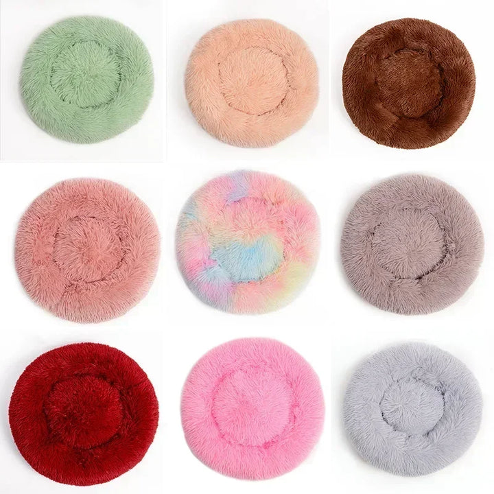 🐾 Round Plush Dog and Cat Bed – Donut Mat