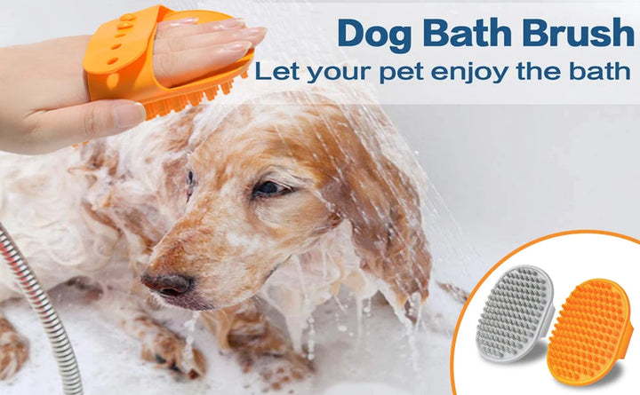 Dog Bath Brush – Curry Rubber Comb for Grooming