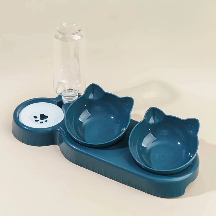 Pet Bowls with Water Feeder, 3 in 1 Ear Designer