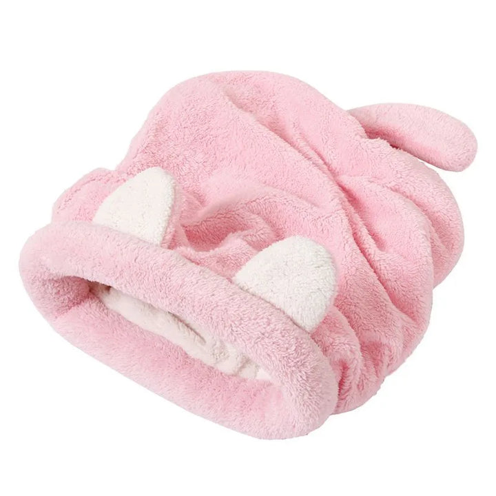 Warm Coral Fleece Cat Sleeping Bag Bed for Kittens