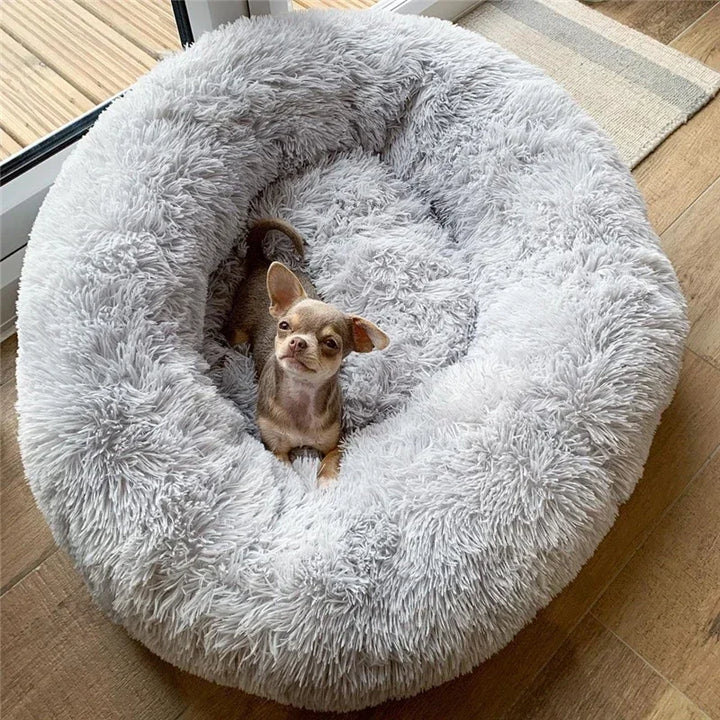 🐾 Round Plush Dog and Cat Bed – Donut Mat