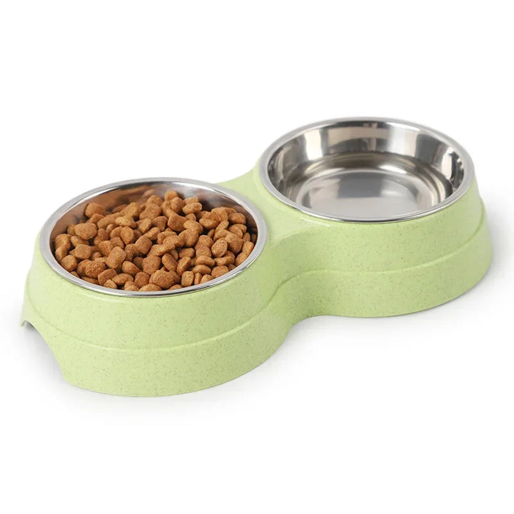 Double Pet Bowls – Stainless Steel Food and Water Feeder