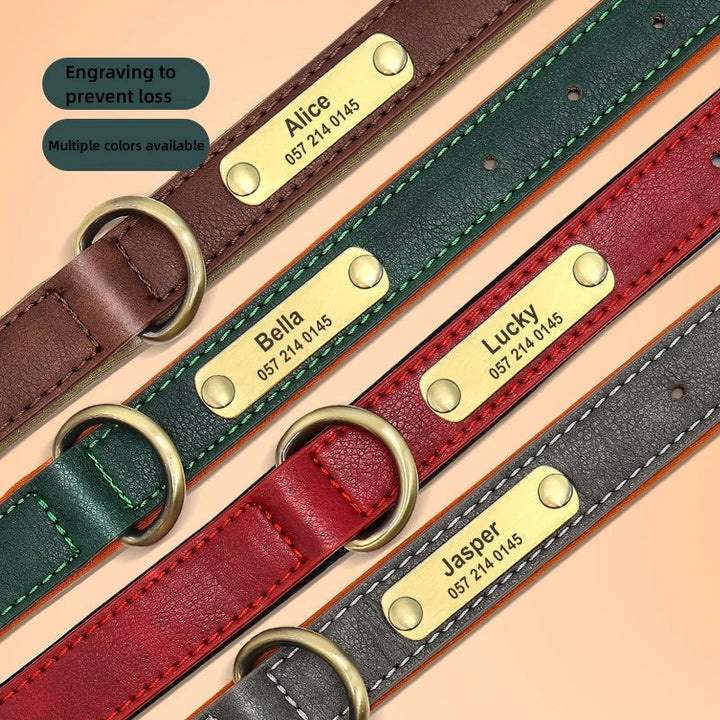 Custom Leather Dog Collar, Soft Leather Dog Collar