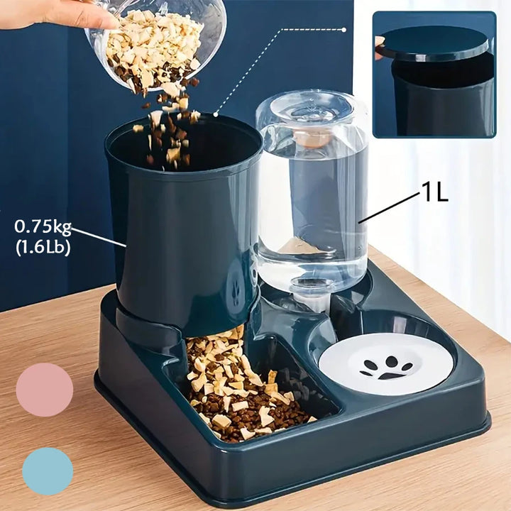 2 in 1 Automatic Feeder – Food and Water!