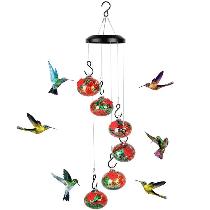 Hummingbird Feeder with Charming Wind Chimes – Feeder