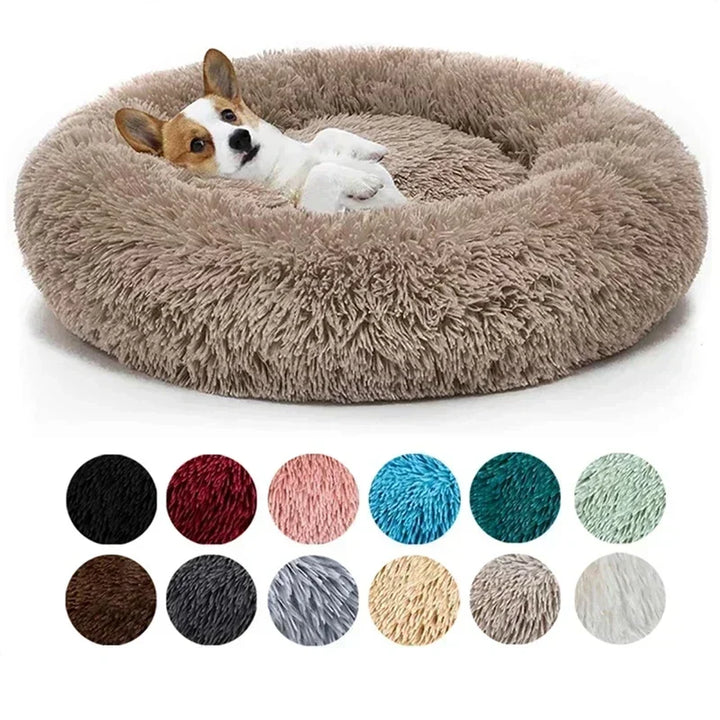 🐾 Round Plush Dog and Cat Bed – Donut Mat