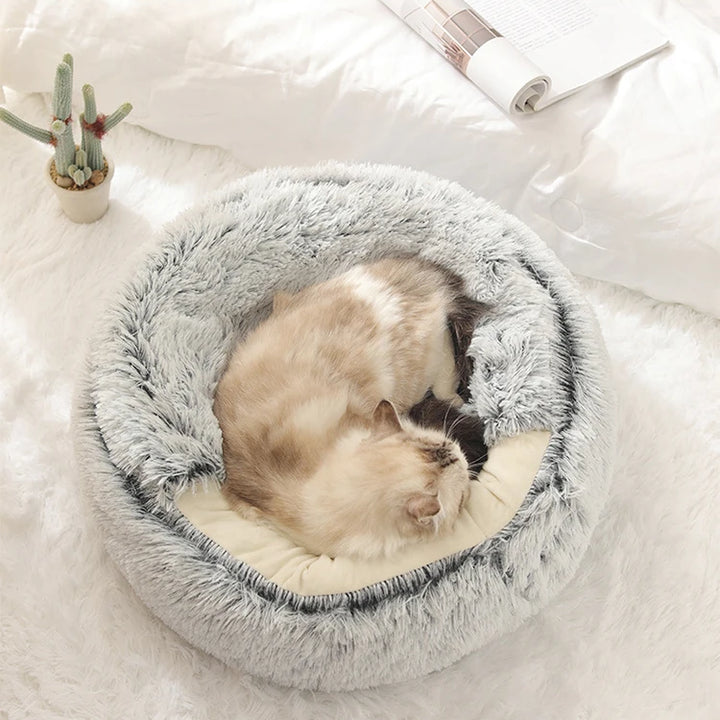 Soft Plush Cat Bed - Cozy Sleeping Nest for Cats and Kittens