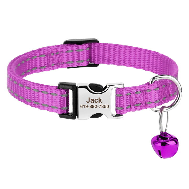 Personalized cat collar for puppies, adjustable