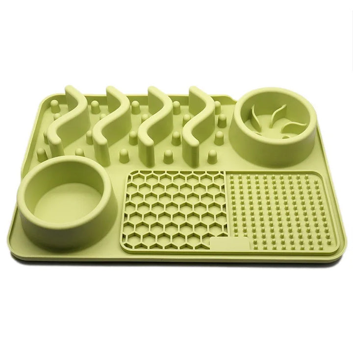 Pet Licking Pad Slow Feeding Dog Bowl Set