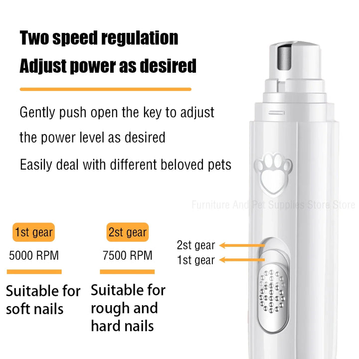 Electric Pet Nail Grinder – USB Rechargeable