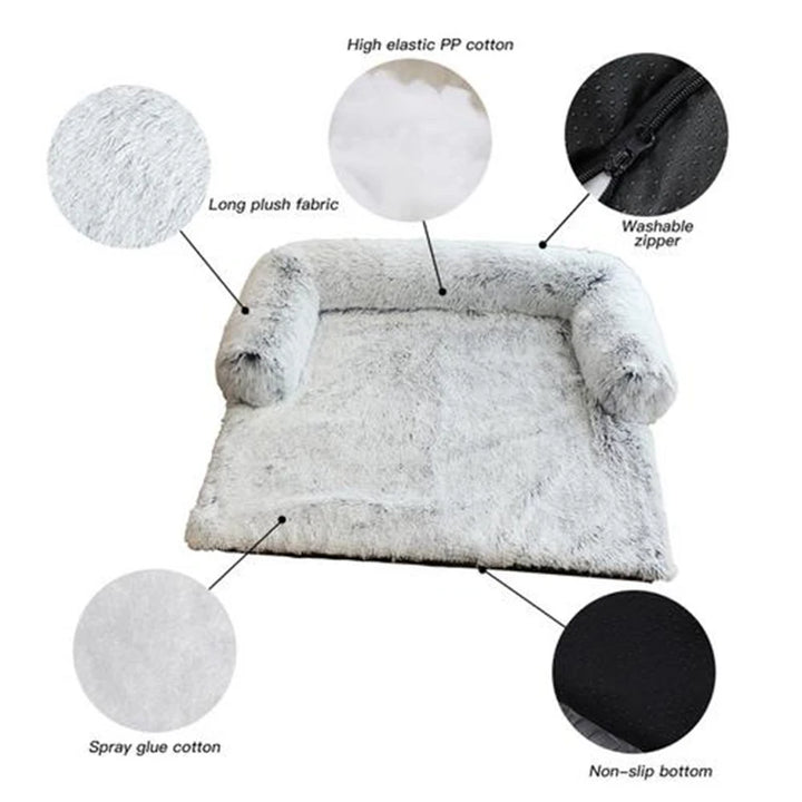 Removable Plush Pet Large Dog Bed Sofa House Mat Kennel Winter Warm Cat Pad Washable Calming Cushion Blanket Cover Nest Car New