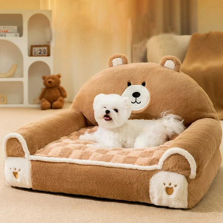 Winter Warm Cat Bed, Soft Plush Pet Sofa for Small Dogs