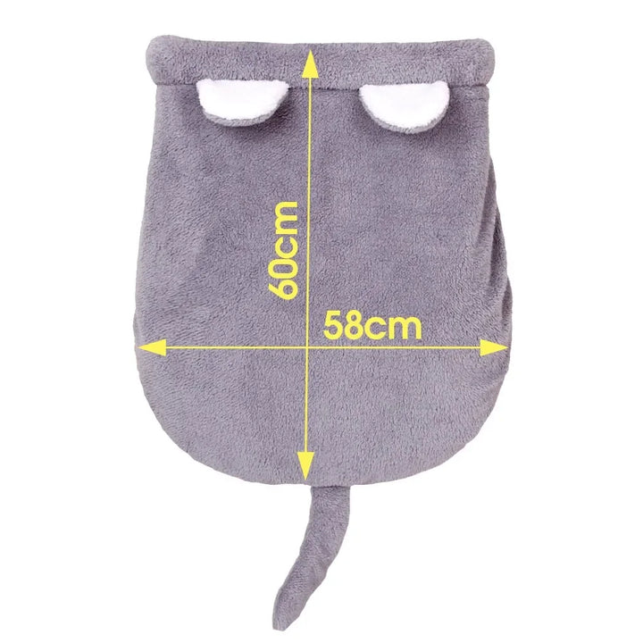 Warm Coral Fleece Cat Sleeping Bag Bed for Kittens