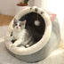 Cozy Cartoon Cat Bed - Foldable and Washable