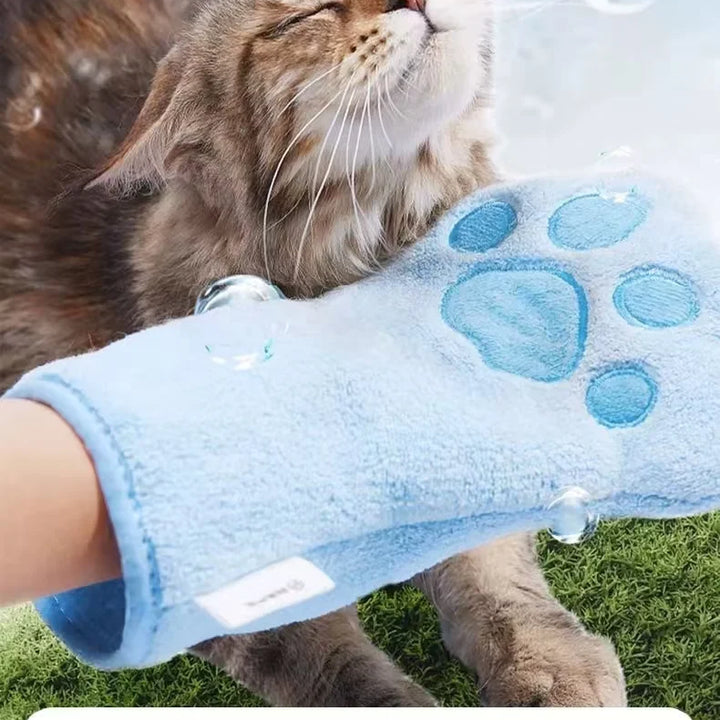 Pet Grooming Glove & Quick Dry Towel – Microfiber Glove