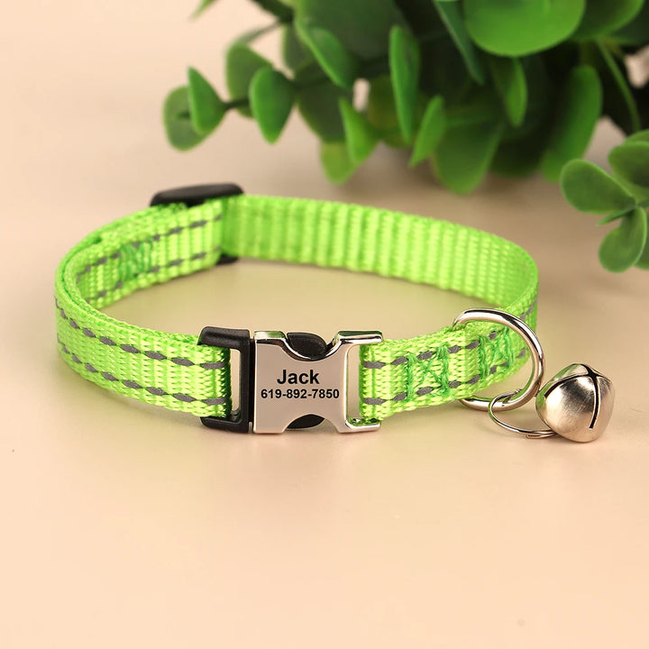 Personalized cat collar for puppies, adjustable