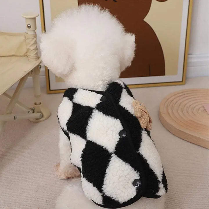 Dog Clothes Plaid Fleece Pet Jacket for Dogs