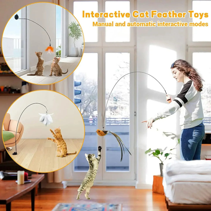 Interactive Cat Toy Set with Super Suction Cup – Wand