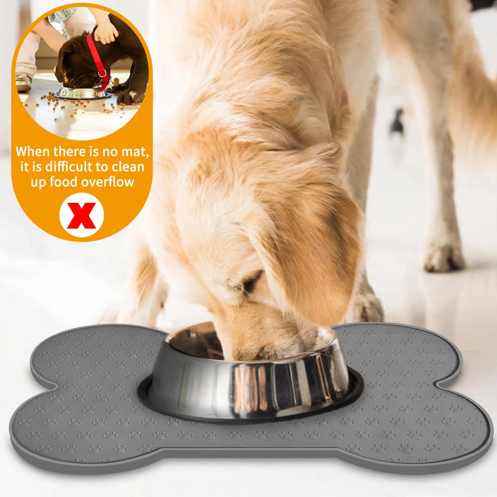 Pet Feeding Mat Silicone Dog Food Mat Anti-Slip And Waterproof Dog Bowl Mat,Thickened Dog And Cat Mat For Food And Water