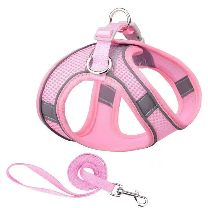 Adjustable Dog Collar and Harness Set for Small Dogs