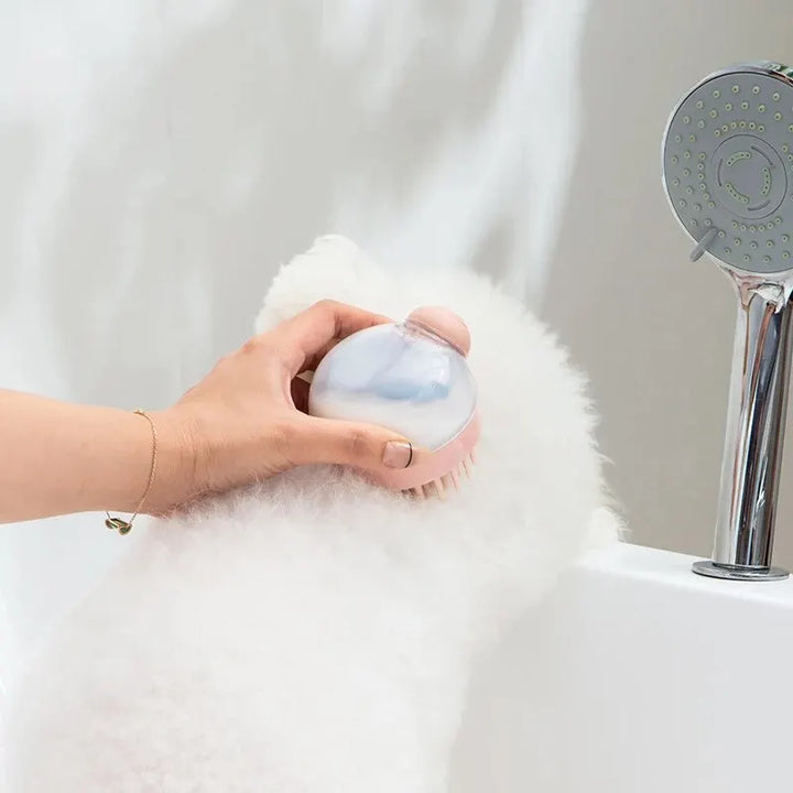 Pet Bath Brush with Shampoo Dispenser – Massage