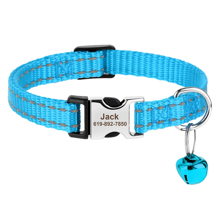 Personalized cat collar for puppies, adjustable